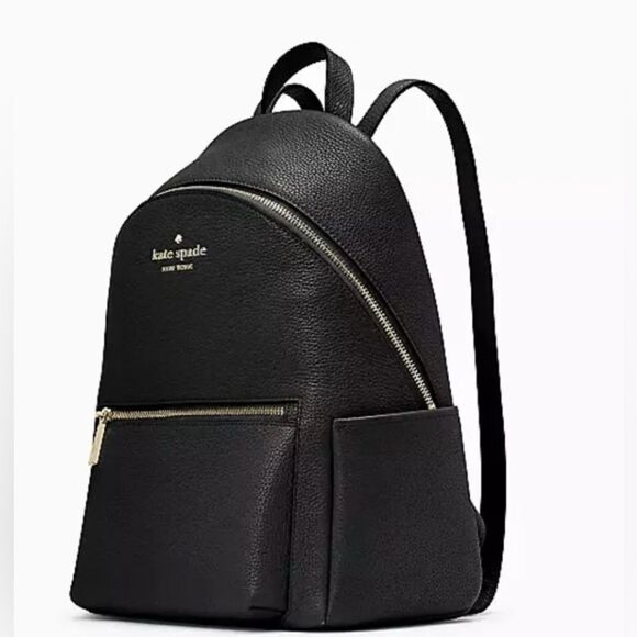 Kate Spade Leila Dome Backpack Black Pebbled Leather K8155 NWOT $399 Retail - Picture 1 of 9